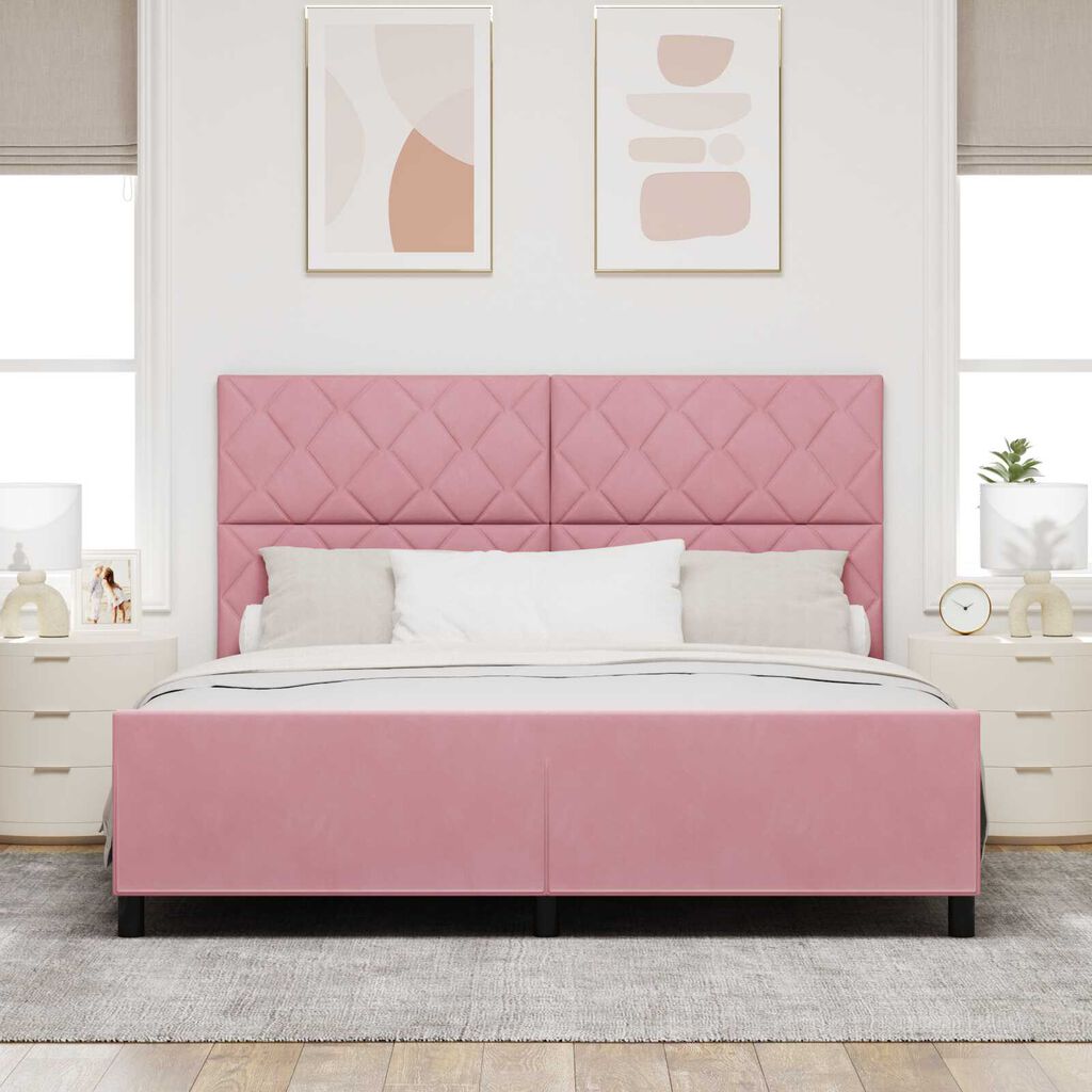 vidaXL Κρεβάτι Ροζ 180x200 εκ. Βελούδο