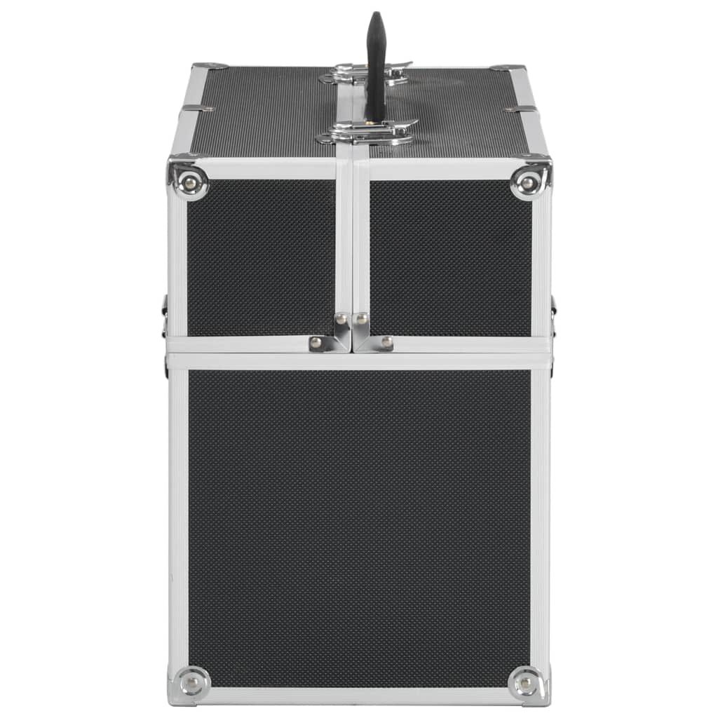 vidaXL Βαλίτσα Μακιγιάζ Μαύρη 38x23x34 εκ. Αλουμινίου