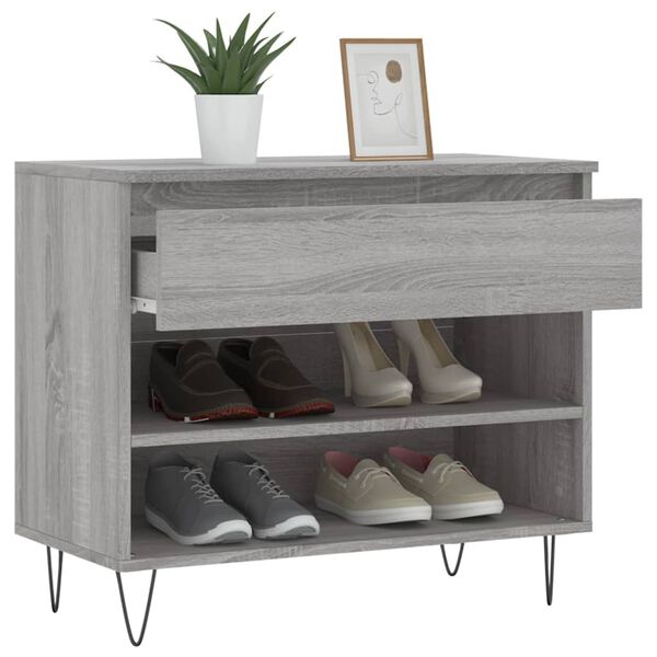 vidaXL Παπουτσοθήκη Γκρι Sonoma 70x36x60 εκ. από Επεξεργασμένο Ξύλο
