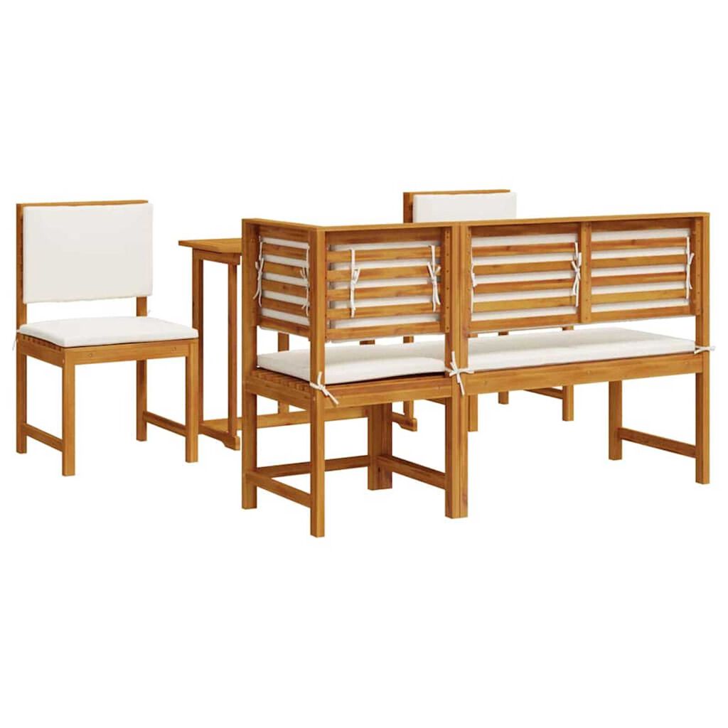 vidaXL Σετ Μπιστρό Κήπου 4 pcs Καφέ Μασίφ ξύλο ακακίας