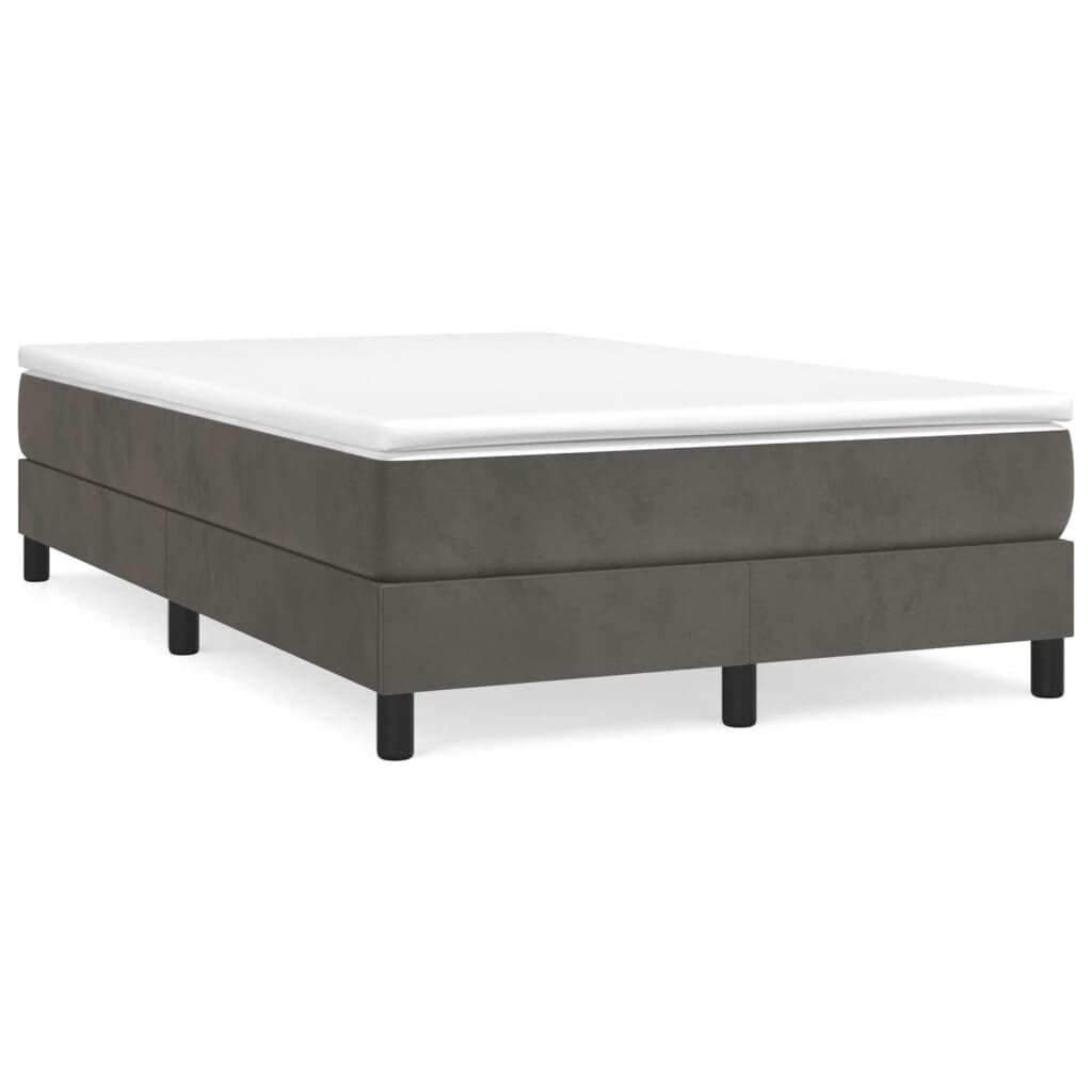 vidaXL Κρεβάτι Boxspring με Στρώμα Σκούρο Γκρι 120x190 εκ. Βελούδινο