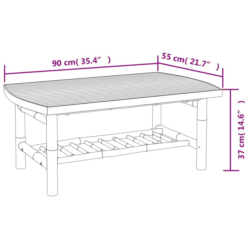 vidaXL Τραπεζάκι Κήπου 90 x 55 x 37 εκ. από Μπαμπού