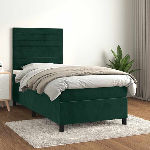 vidaXL &Kappa;&rho;&epsilon;&beta;ά&tau;&iota; Boxspring &mu;&epsilon; &Sigma;&tau;&rho;ώ&mu;&alpha; &Sigma;&kappa;&omicron;ύ&rho;&omicron; &Pi;&rho;ά&sigma;&iota;&nu;&omicron; 100x200&epsilon;&kappa;. &Beta;&epsilon;&lambda;&omicron;ύ&delta;&iota;&nu;&omicron;
