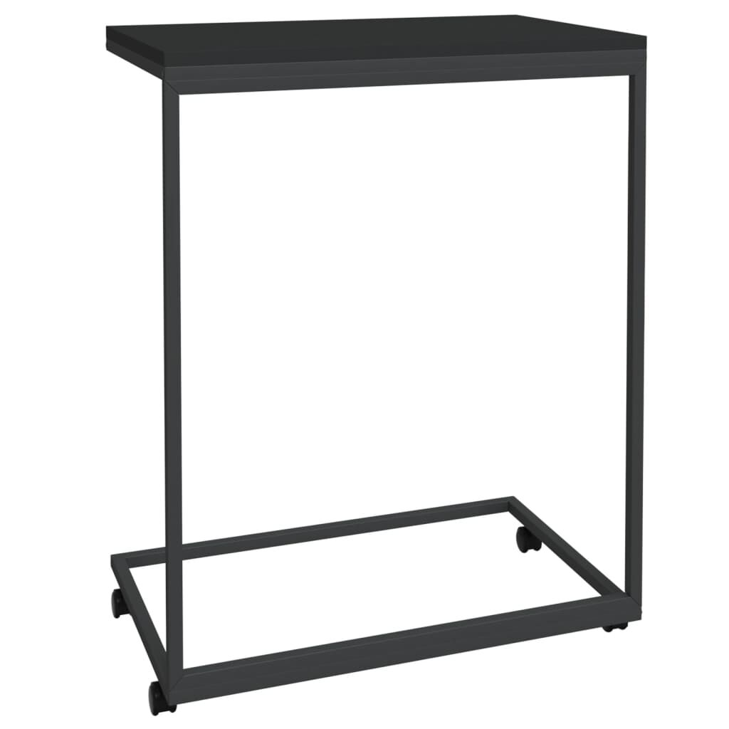 vidaXL Βοηθητικό Τραπέζι με Ρόδες Μαύρο 55 x 35 x 70 εκ. Επεξ. Ξύλο