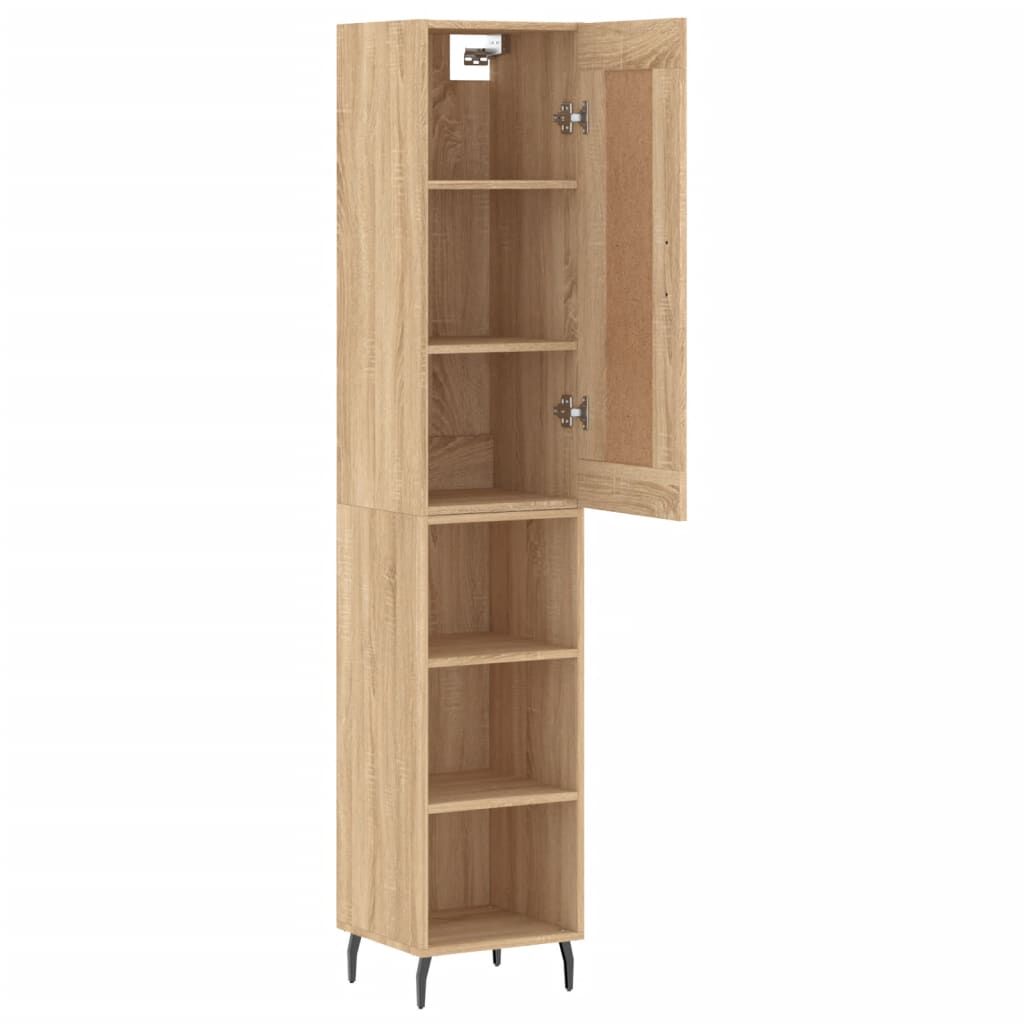vidaXL Μπουφές Sonoma δρυς 34,5 x 34 x 180 εκ. από Επεξεργασμένο Ξύλο