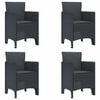 vidaXL Καρέκλα Κήπου 4 pcs Ανθρακί 53 x 49 x 85 εκ. PP