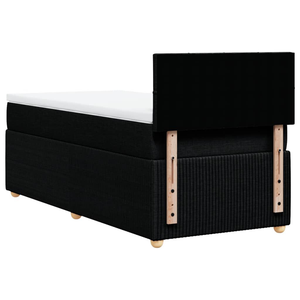 vidaXL Κρεβάτι Boxspring με Στρώμα Μαύρο 80 x 200 εκ. Υφασμάτινο