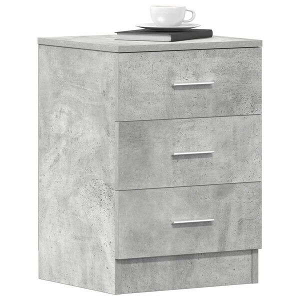 vidaXL Κομοδίνο Γκρι του Σκυροδέματος 38 x 35 x 56 εκ. από Επεξ. Ξύλο