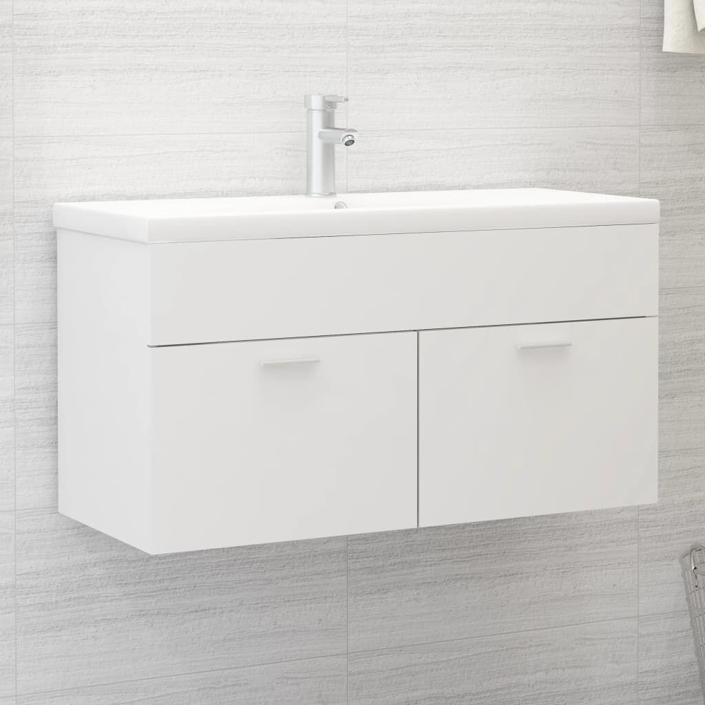 vidaXL Ντουλάπι Νιπτήρα Λευκό 90 x 38,5 x 46 εκ. από Επεξ. Ξύλο