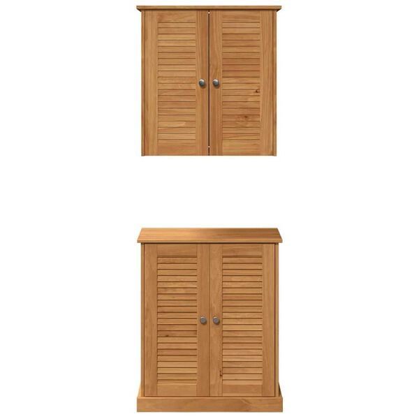 vidaXL Σετ Επίπλων Μπάνιου με ράφι 2 pcs Καφέ 67.5 x 34 x 80 εκ.