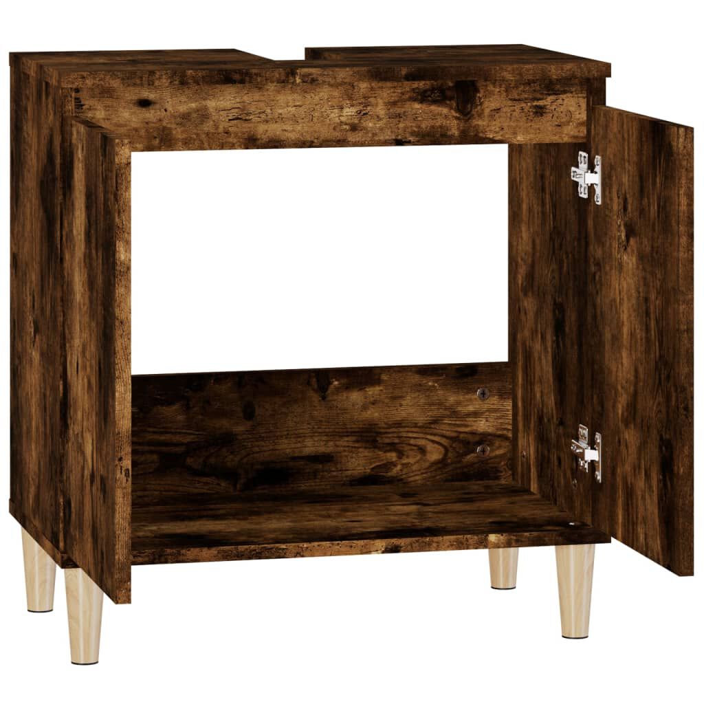 vidaXL Ντουλάπι Νιπτήρα Καπνιστή Δρυς 58x33x60 εκ. Επεξεργ. Ξύλο
