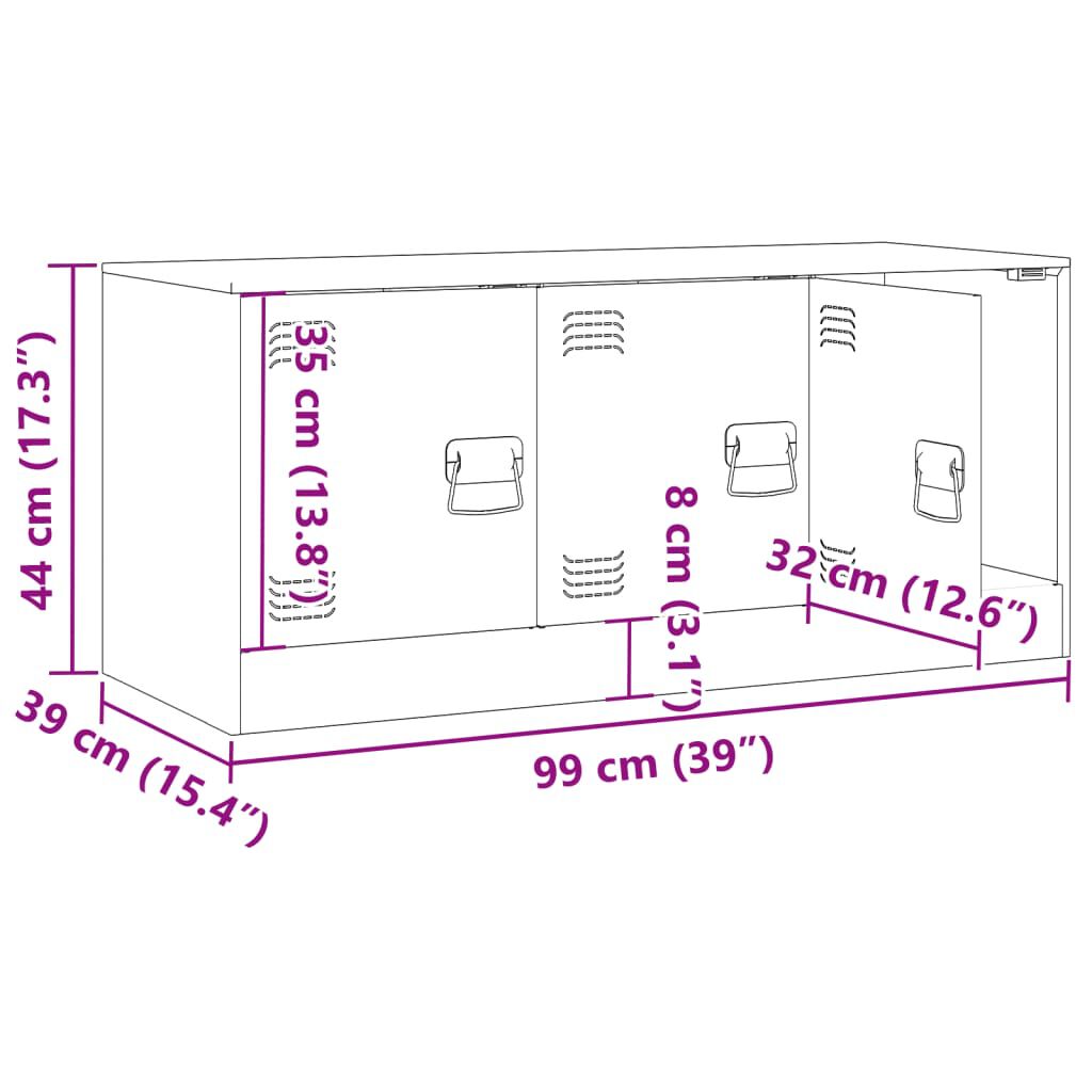 vidaXL Έπιπλο Τηλεόρασης Μαύρο 99x39x44 εκ. από Ατσάλι