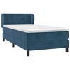 vidaXL Κρεβάτι Boxspring με Στρώμα Σκούρο Μπλε 90x190 εκ. Βελούδινο