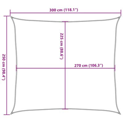 vidaXL Πανί Σκίασης Ανθρακί 2,5 x 3 μ. από HDPE 160 γρ./μ²