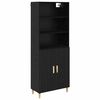 vidaXL Highboard &Mu;&alpha;ύ&rho;&eta; &Omicron;&xi;&upsilon;ά 69,5 x 32,5 x 180 &epsilon;&kappa; &Epsilon;&pi;&epsilon;&xi;&epsilon;&rho;&gamma;&alpha;&sigma;&mu;έ&nu;&omicron; &xi;ύ&lambda;&omicron;