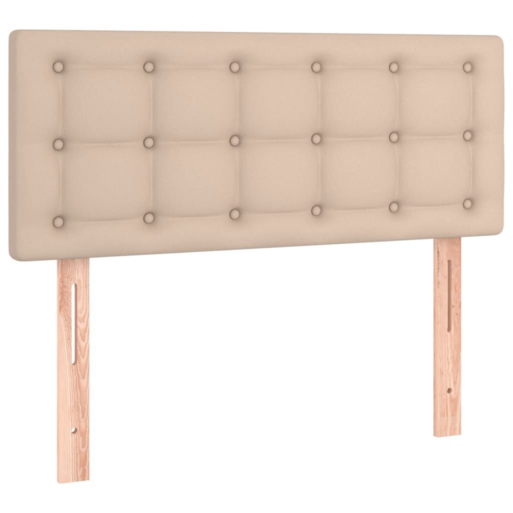 vidaXL Κρεβάτι Boxspring με Στρώμα Καπουτσίνο 80x200 εκ. Συνθ. Δέρμα