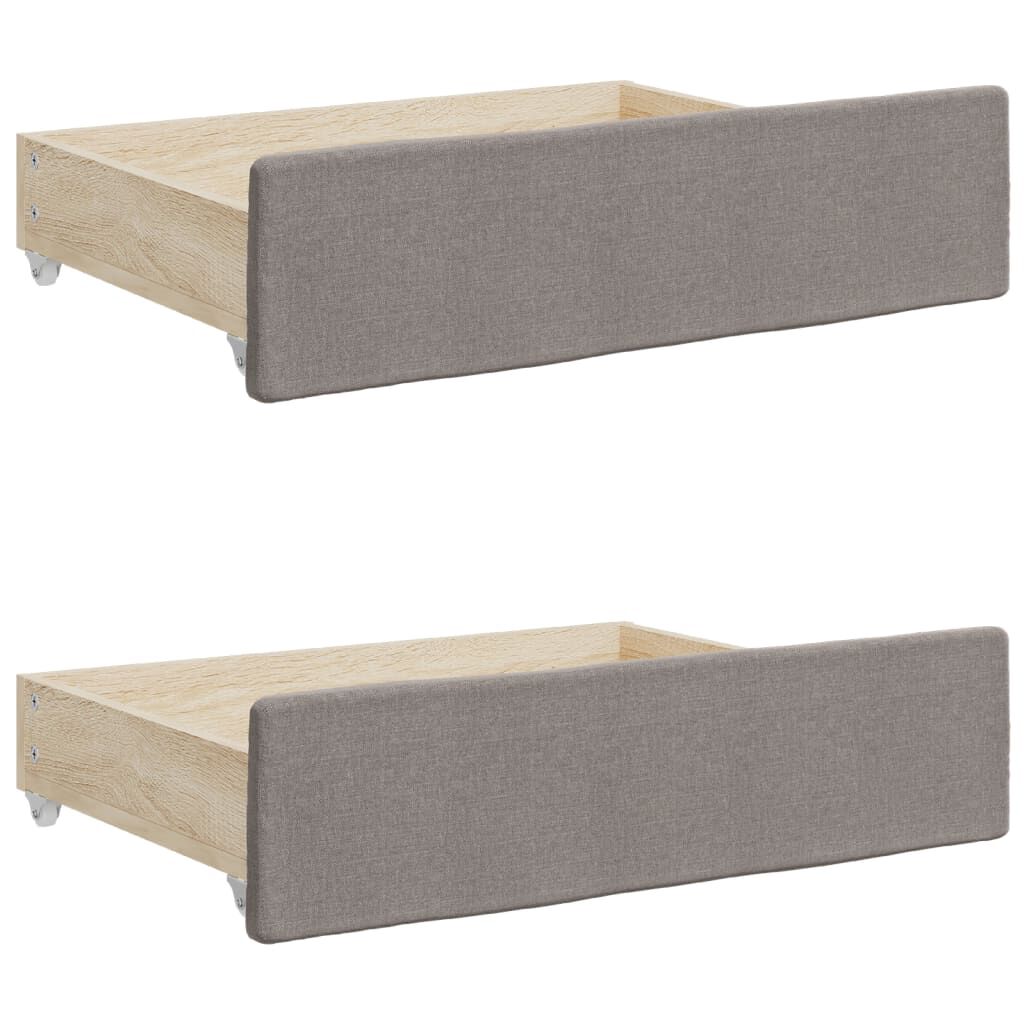 vidaXL Καναπές Κρεβάτι Συρόμενος Taupe 100x200εκ. Υφασμάτινος Συρτάρια