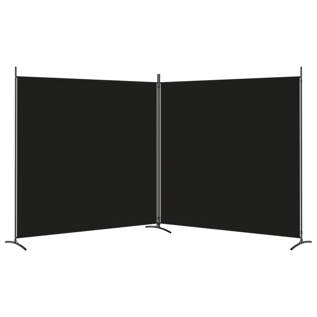 vidaXL Διαχωριστικό Δωματίου με 2 Πάνελ Μαύρο 348x180 εκ. από Ύφασμα