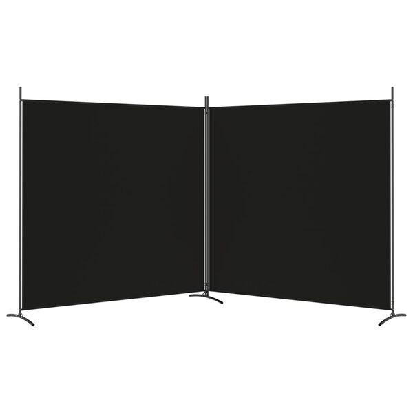 vidaXL Διαχωριστικό Δωματίου με 2 Πάνελ Μαύρο 348x180 εκ. από Ύφασμα
