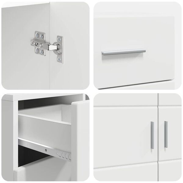 vidaXL Πλαϊνό γραφείο Λευκό 88.5 x 30.5 x 73 εκ Επεξεργασμένο ξύλο