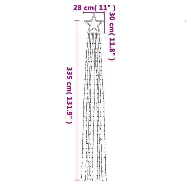 vidaXL Φωτιστικό Χριστουγεννιάτικο Δέντρο 320 LED Μπλε 375 εκ.