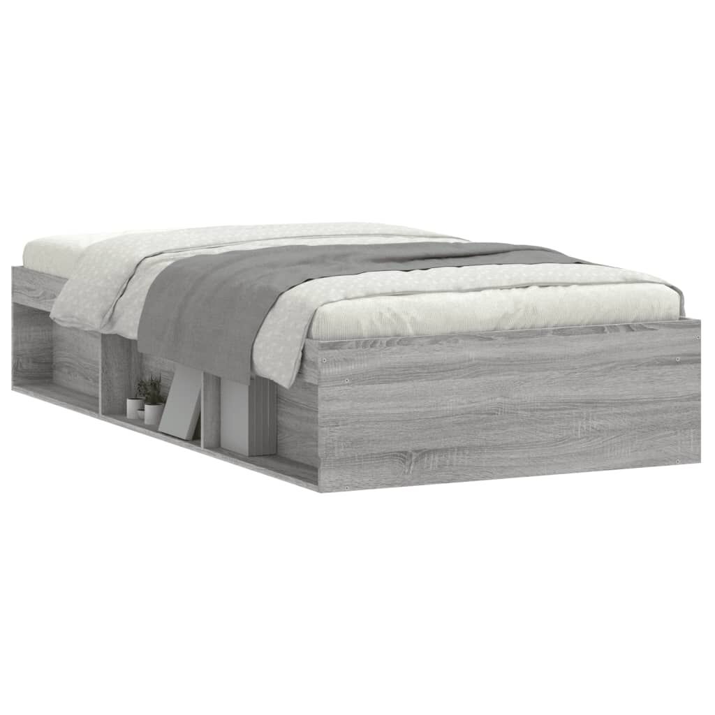 vidaXL Πλαίσιο Κρεβατιού Γκρι Sonoma 90 x 190 εκ.