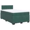 vidaXL Κρεβάτι Boxspring με Στρώμα Σκούρο Πράσινο 120x200εκ. Βελούδινο