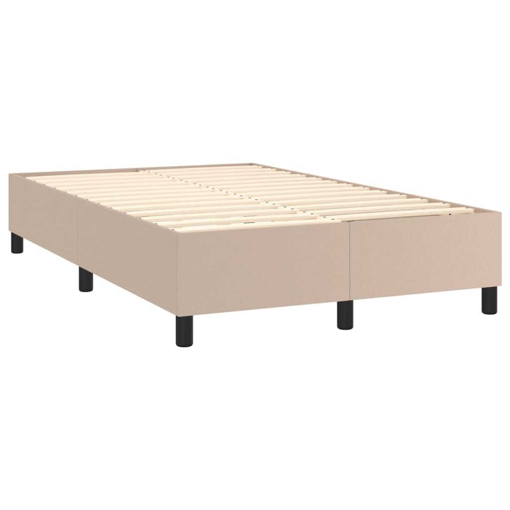 vidaXL Κρεβάτι Boxspring με Στρώμα Καπουτσίνο 120x190εκ.από Συνθ.Δέρμα