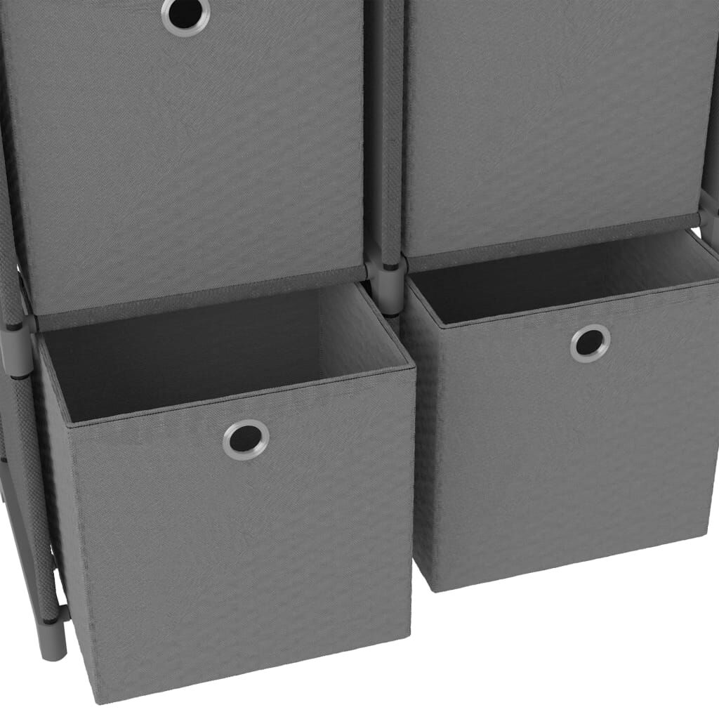vidaXL Ραφιέρα με 6 Κύβους & Κουτιά Γκρι 103x30x72,5 εκ. Υφασμάτινη