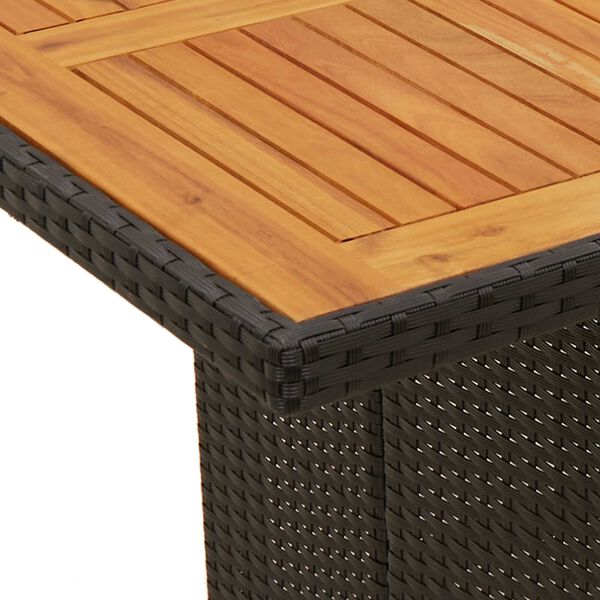 vidaXL Σέτ φαγητού για κήπο 7 pcs Μαύρο και καφέ συνθετικό ρατάν