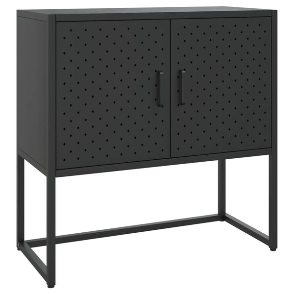 vidaXL Μπουφές Μαύρος 75 x 35 x 75 εκ. από Ατσάλι