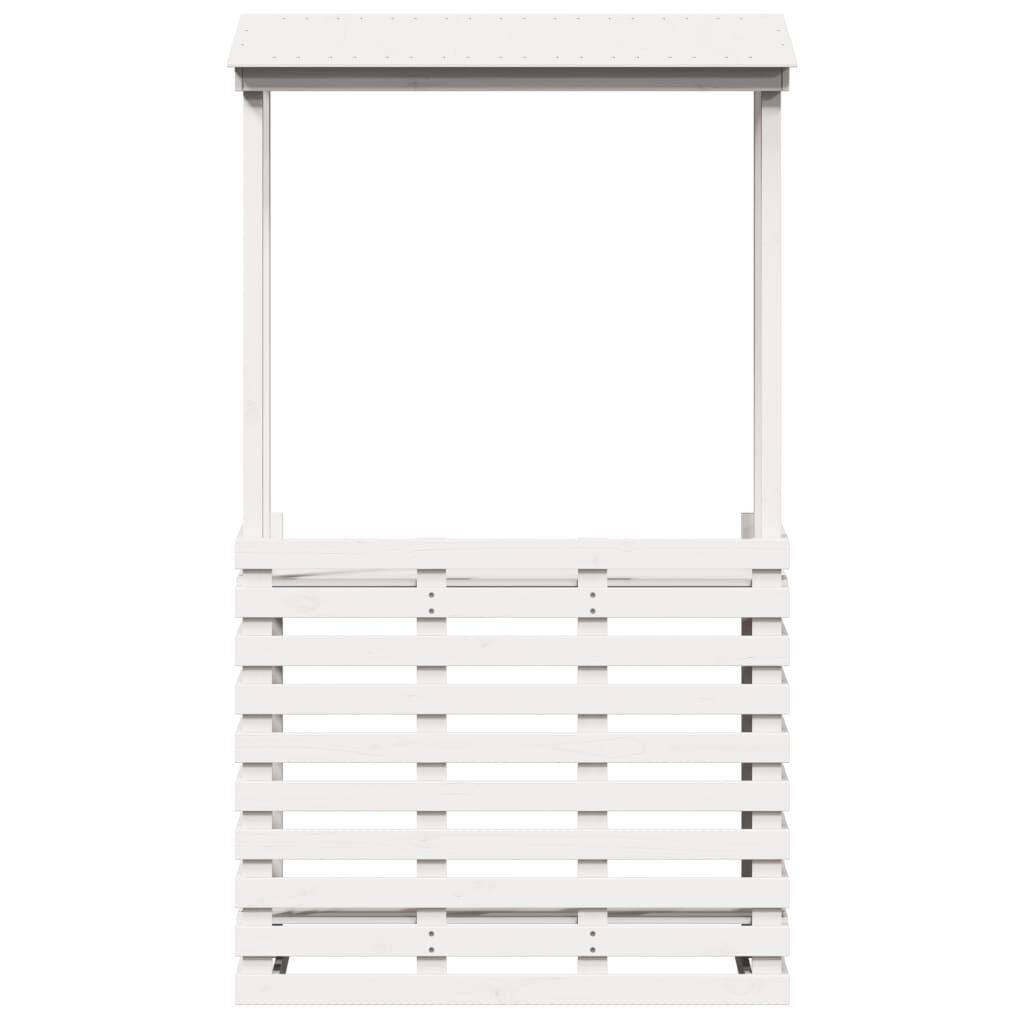 vidaXL Τραπέζι Μπαρ Κήπου με Οροφή Λευκό 112,5x57x195,5εκ. Μασίφ Πεύκο