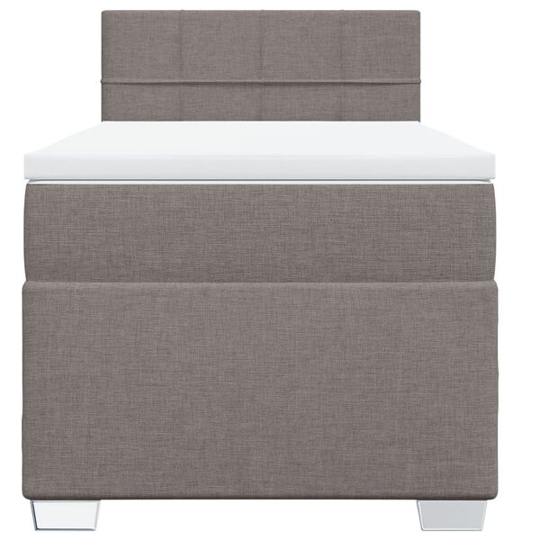 vidaXL Κρεβάτι Boxspring με Στρώμα Taupe 80x200 εκ. Υφασμάτινο