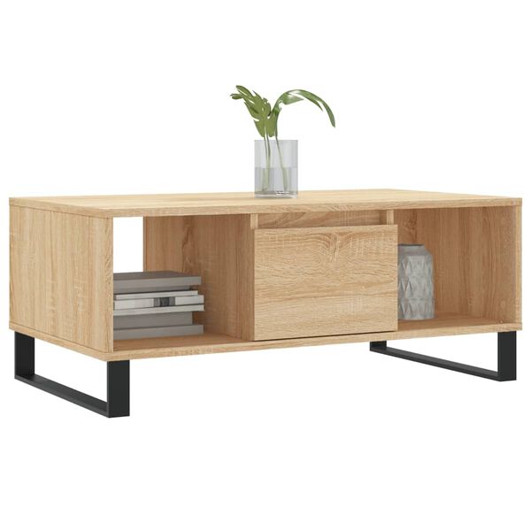 vidaXL Τραπεζάκι Σαλονιού Sonoma Δρυς 90x50x36,5 εκ. Επεξεργασμ. Ξύλο