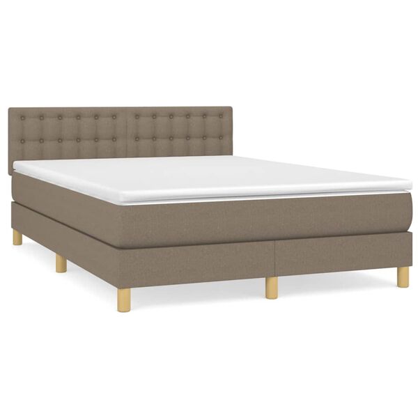 vidaXL &Kappa;&rho;&epsilon;&beta;ά&tau;&iota; Boxspring &mu;&epsilon; &Sigma;&tau;&rho;ώ&mu;&alpha; Taupe 140x200 &epsilon;&kappa;. &Upsilon;&phi;&alpha;&sigma;&mu;ά&tau;&iota;&nu;&omicron;