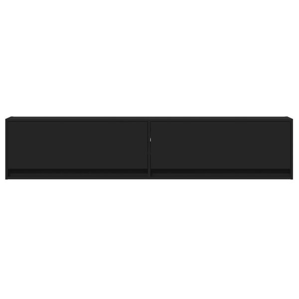 vidaXL Έπιπλο Τοίχου Τηλεόρασης με LED Μαύρο 180x31x38 εκ.