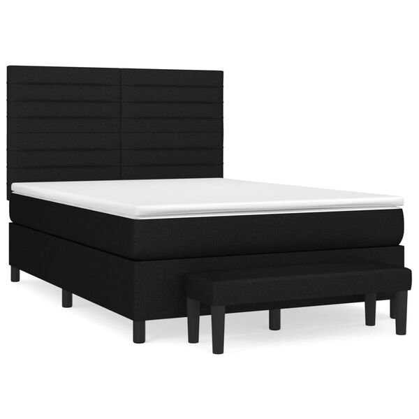 vidaXL &Kappa;&rho;&epsilon;&beta;ά&tau;&iota; Boxspring &mu;&epsilon; &Sigma;&tau;&rho;ώ&mu;&alpha; &Mu;&alpha;ύ&rho;&omicron; 140x190 &epsilon;&kappa;. &Upsilon;&phi;&alpha;&sigma;&mu;ά&tau;&iota;&nu;&omicron;