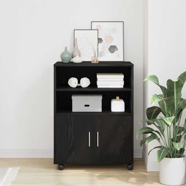 vidaXL Ρολλινγκ Καρνέ Μπλέ με Μαύρη Δρυς 60x48x81 εκ. Επεξεργασμένο Ξύλο
