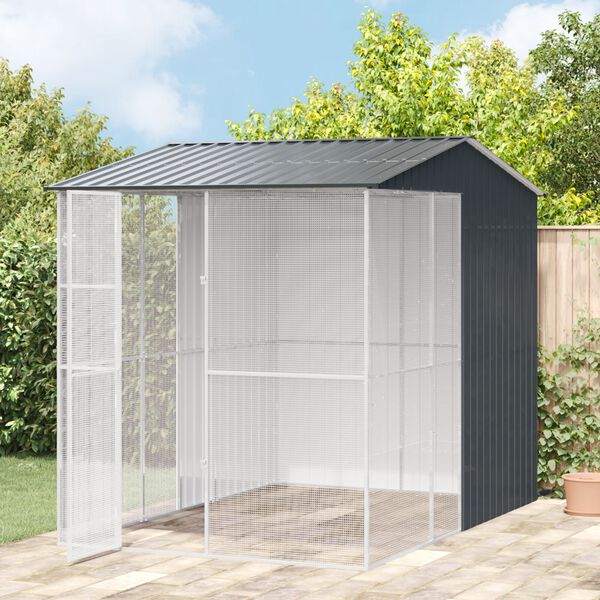 vidaXL Κλουβί Πουλιών Ανθρακί 215x310x247 εκ. Χάλυβας