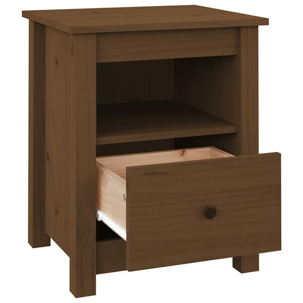 vidaXL Κομοδίνα 2 τεμ. Μελί 40 x 35 x 49 εκ. από Μασίφ Ξύλο Πεύκου