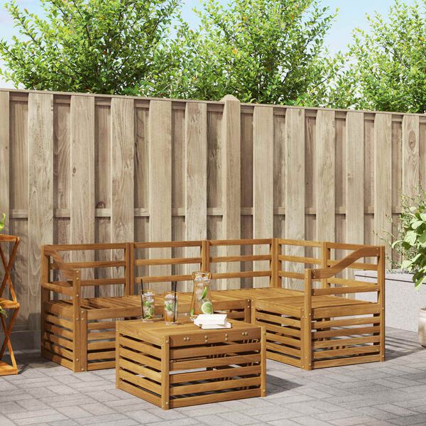 vidaXL &Sigma;&epsilon;&iota;&rho;ά &Kappa;&alpha;&nu;&alpha;&pi;έ &Epsilon;&xi;&omega;&tau;&epsilon;&rho;&iota;&kappa;&omicron;ύ 5 pcs &Phi;&upsilon;&sigma;&iota;&kappa;ό &Sigma;&tau;&epsilon;&rho;&epsilon;ό &Xi;ύ&lambda;&omicron; &Alpha;&kappa;&alpha;&kappa;ί&alpha;&sigmaf;