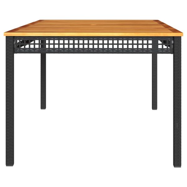 vidaXL Τραπέζι Κήπου Μαύρο 180x90x75 εκ. Συνθετικό Ρατάν/Ξύλο Ακακίας