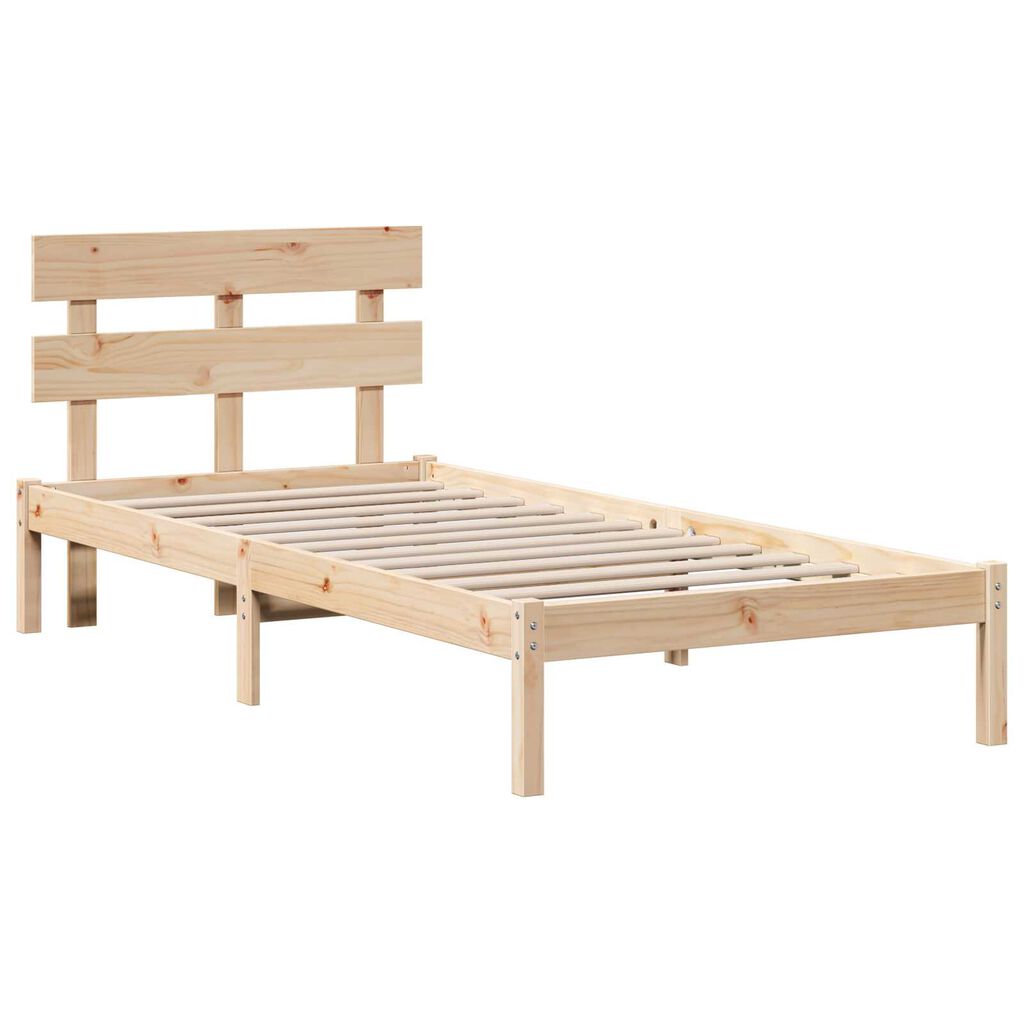 vidaXL Σκελετός Κρεβατιού Καφέ 100 x 200 cm Μασίφ ξύλο πεύκου