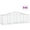 vidaXL Συρματοκιβώτια Τοξωτά 40 τεμ. 200x50x60/80 εκ. Γαλβαν. Ατσάλι