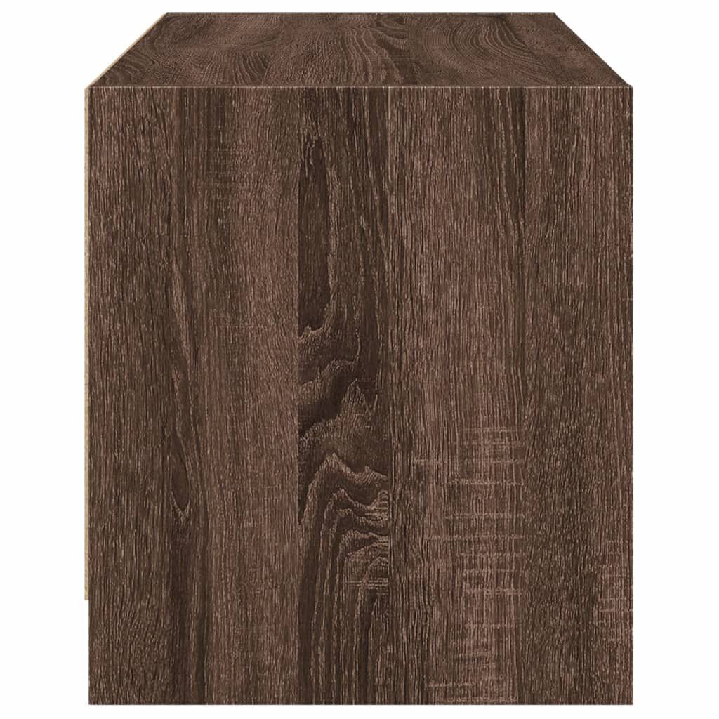 vidaXL Βοηθητικό Ντουλάπι Καφέ Δρυς 68x37x42 εκ. Γυάλινες Πόρτες