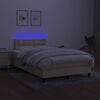 vidaXL &Kappa;&rho;&epsilon;&beta;ά&tau;&iota; Boxspring &mu;&epsilon; &Sigma;&tau;&rho;ώ&mu;&alpha; & LED &Kappa;&rho;&epsilon;&mu; 120x200 &epsilon;&kappa;. &Upsilon;&phi;&alpha;&sigma;&mu;ά&tau;&iota;&nu;&omicron;