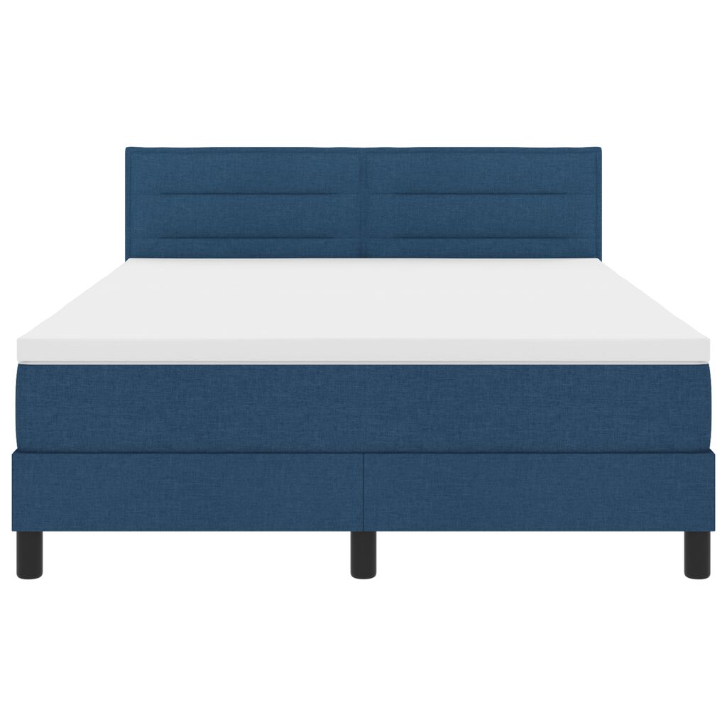 vidaXL κρεβάτι box spring με στρώμα και LED μπλε 140x190 εκ. ύφασμα