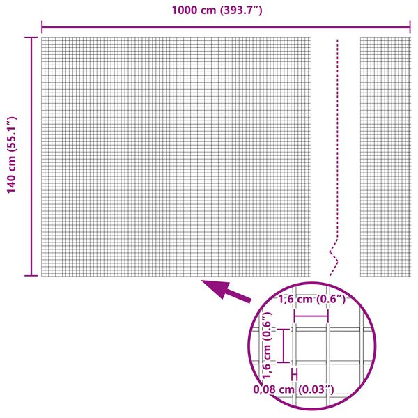 vidaXL Συγκολλητός φράχτης από σύρμα Πράσινο 1.4 x 10 m Ατσάλι