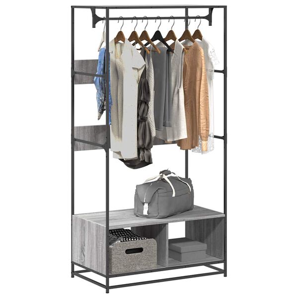 vidaXL Ντουλάπα Γκρι Sonoma 90x50x180 εκ. από Επεξεργασμένο Ξύλο