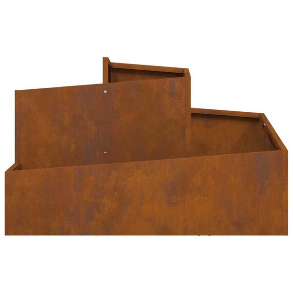 vidaXL Γλάστρα Κήπου Καφέ 80 x 80 x 50 εκ. Ατσάλι σκληρυθέν στον αέρα